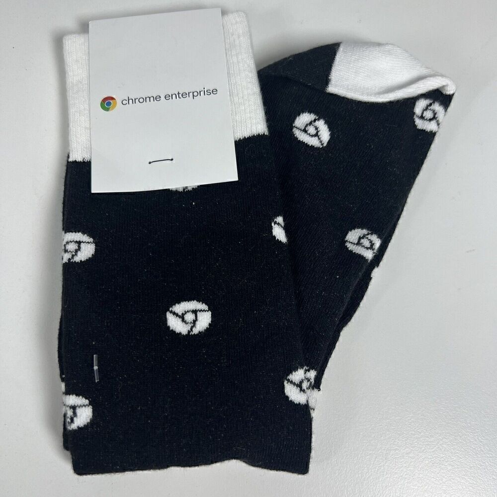 NWT Google Chrome Enterprise Black & White Socks Sock Club